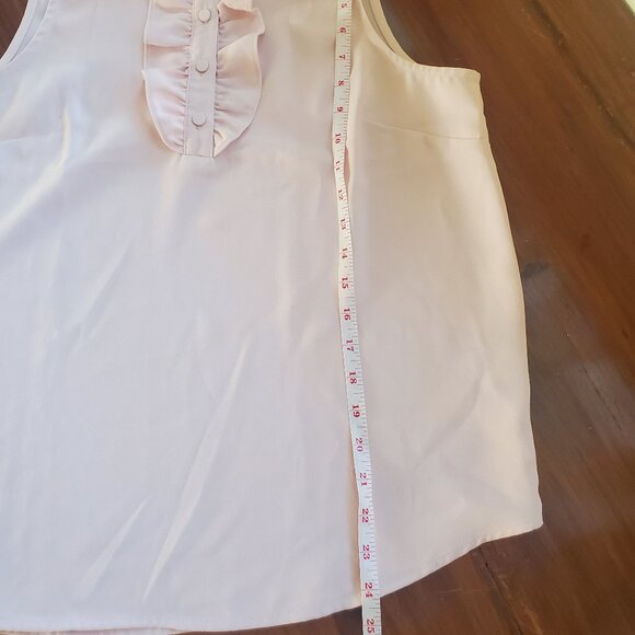 J Crew Women's light pink sleeveless top ruffle details SIZE - M - Picture 5 of 13
